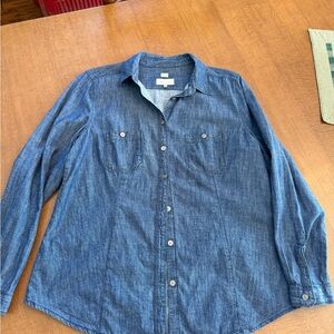 LOFT Women’s Casual Denim Button Down Shirt
